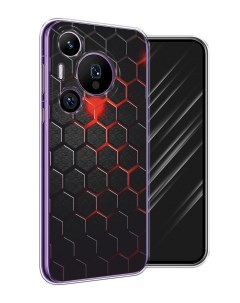 Чехол на Huawei Pura 70 Pro 70 Pro Plus Фон соты красные Awog