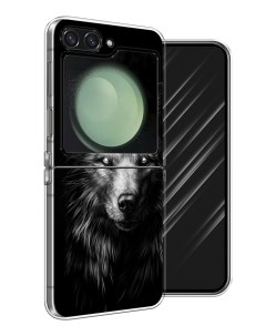 Чехол на Samsung Galaxy Z Flip 6 Волк черно белый Awog