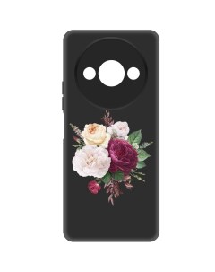 Чехол накладка Soft Case Цветочная композиция для Xiaomi Poco C61 черный Krutoff