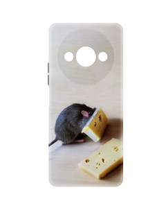 Чехол накладка Soft Case Мышь и сыр для Xiaomi Poco C61 черный Krutoff