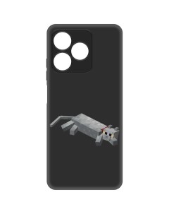 Чехол накладка Soft Case Minecraft Кошка для Realme C61 черный Krutoff