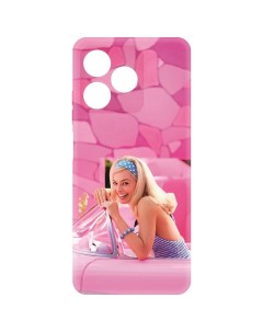 Чехол накладка Soft Case Барби в розовом для Realme C61 черный Krutoff