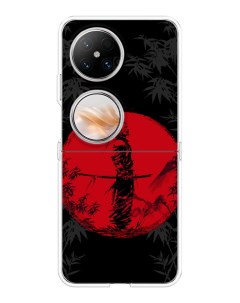 Чехол на Huawei Pocket 2 Самурай на красном фоне Case place