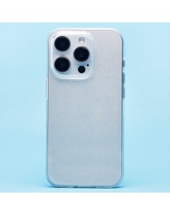 Чехол для iPhone 15 Pro силиконовый с блестками прозрачный Promise mobile