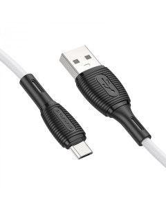 Кабель USB BX86 silicone для Micro USB 2 4A длина 1м белый Borofone