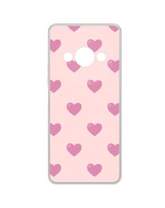 Чехол накладка Clear Case Пурпурные сердца для Xiaomi Poco C61 Krutoff