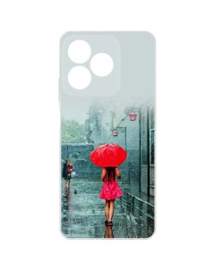 Чехол накладка Clear Case Красный зонтик для Realme C61 Krutoff