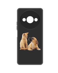 Чехол накладка Soft Case Лучшие друзья для Xiaomi Poco C61 черный Krutoff