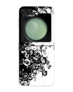Чехол на Samsung Galaxy Z Flip 6 Черно белый узор Case place