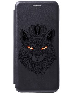 Чехол книжка на Xiaomi Poco X6 Pro 5G с рисунком Fox Queen черный Gosso cases