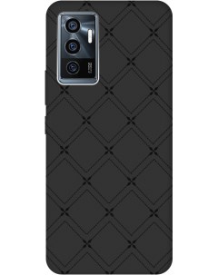 Силиконовый чехол на Vivo V23e с рисунком Стильные линии Soft Touch черный Gosso cases