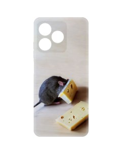 Чехол накладка Soft Case Мышь и сыр для Realme C61 черный Krutoff