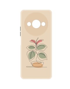 Чехол накладка Soft Case Цветок для Xiaomi Poco C61 черный Krutoff