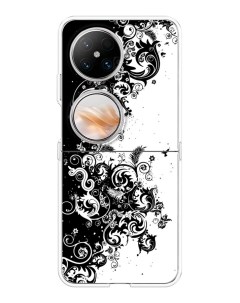 Чехол на Huawei Pocket 2 Черно белый узор Case place