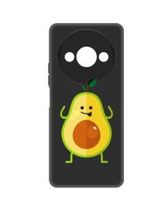 Чехол накладка Soft Case Авокадо Веселый для Xiaomi Poco C61 черный Krutoff