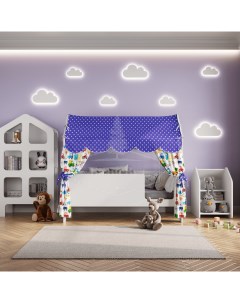 Кровать детская 85х163 5х155 см Сладкий сон с текстилем вход справа Базисвуд