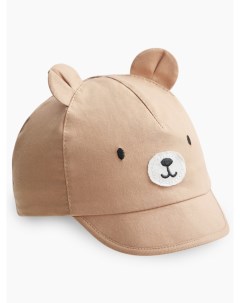 Кепка детская кепка для малышей бейсболка с ушками кепка мишка бежевая Happy baby