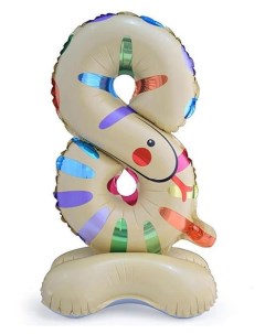Воздушный шар Цифра 8 Змея на подставке 56 см Веселая затея