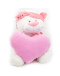Кошка Глория 37 53 см с большим сердцем цвета цикламен 0915537S 46 Unaky soft toy