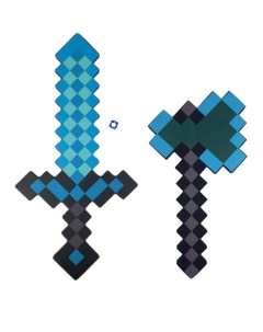 Игрушечное оружие Майнкрафт Minecraft алмазное 2 в 1 меч топор Starfriend