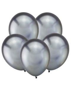 Шар латексный 12 Зеркальные шары хром набор 5 шт тёмное серебро Nobrand
