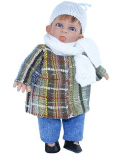 Кукла Джестито мальчик в клетчатом пальто с язычком 10003 28 см Lamagik