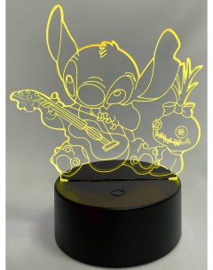 Настольный 3D светильник ночник Лило и Стич Lilo Stitch 7 цветов usb 17 см Starfriend