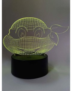 Настольный 3D светильник ночник голова Черепашки ниндзя Леонардо TMNT usb 14 см Starfriend