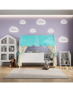 Кровать детская 85х163 5х155 см Сладкий сон с текстилем вход справа Базисвуд
