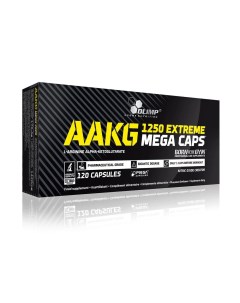 Аргинин альфа кетоглутарат Sport Nutrition AAKG Extreme 1250 Mega Caps 120 капс кап Олимп