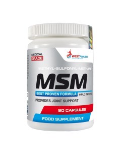 Препараты для суставов и связок MSM 90 капсул 500 мг Westpharm