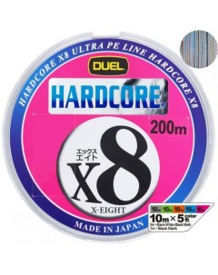 Шнур плетеный PE Hardcore X8 200m 5Color 0 6 0 132mm 5 8kg Duel