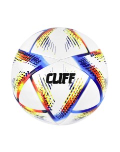 Мяч футбольный CF 57 5 размер PU клееный бело желто голубой Cliff