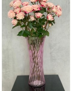 Ваза из толстого стекла Аэлита розовая 30см 1 шт Aras flowers