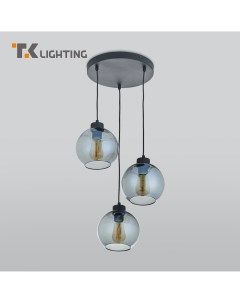 Подвесной светильник с 3 стеклянными графитовыми плафонами 2819 Cubus Е27 Tk lighting