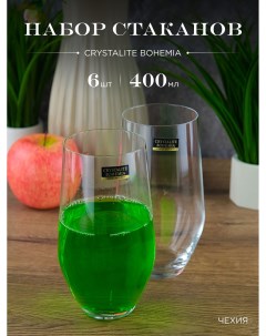 Набор стаканов для воды напитков Grus michelle 400мл 6 шт Crystalite bohemia