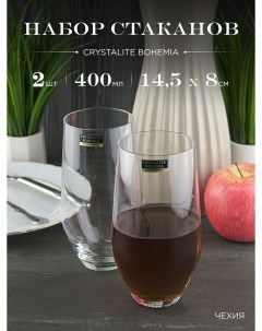 Набор стаканов для воды Grus michelle высокие 400 мл 2 шт Crystalite bohemia