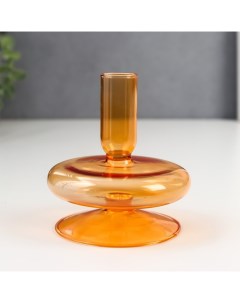 Подсвечник стекло на 1 свечу Эсон прозрачный оранж d 1 см 11 см Nobrand