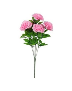 Цветок искусственный Букет роз розовый 50 см Nobrand