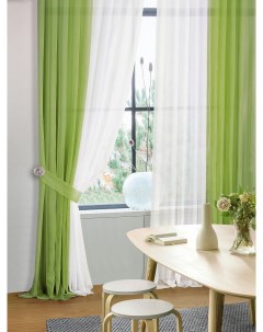 Тюль для комнаты Вуаль 300х270 см Шатун зеленый At home