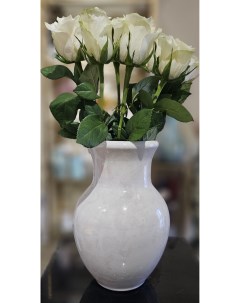 Красивая большая ваза Крынка Белая 25 см 1 шт Aras flowers
