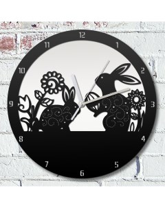 Настенные часы цветы кролики пасха 619 Бруталити