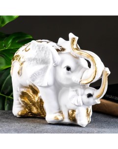 Копилка Слон со слонёнком золотой 16х33х25см МИКС Хорошие сувениры