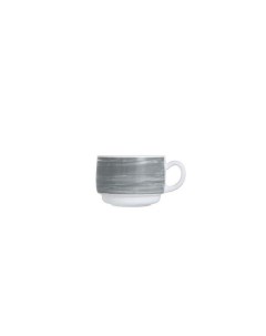 Набор чайных чашек 190 мл серый край Браш Arcoroc