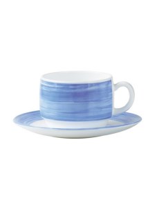 Набор чайных чашек 190 мл голубой край Браш Arcoroc