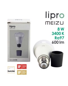 Лампа светодиодная LiPro 8W 3400К E27 SunLike Ra97 Meizu