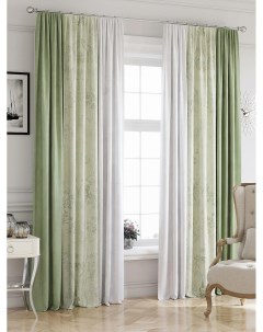 Комплекты штор шторы в комнату 215х270 см Леминвес зеленый At home