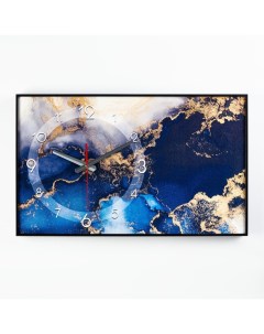 Часы картина настенные интерьерные Мрамор плавный ход 57 х 35 х 4 см Timebox