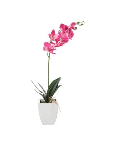 Искусственная орхидея в белом кашпо 60 см Конэко-о