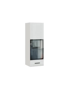 Шкаф навесной модульный Gloss 2 Белый глянец стекло 38х110х35 6 Нк-мебель